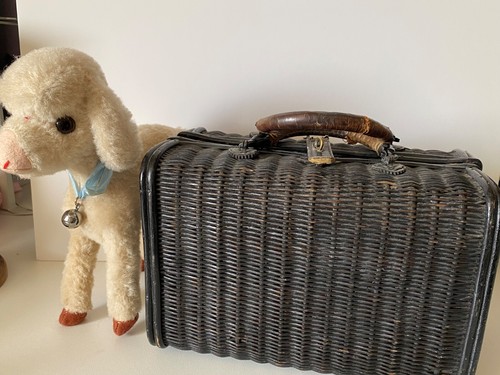 Ancien panier valise osier - valise,